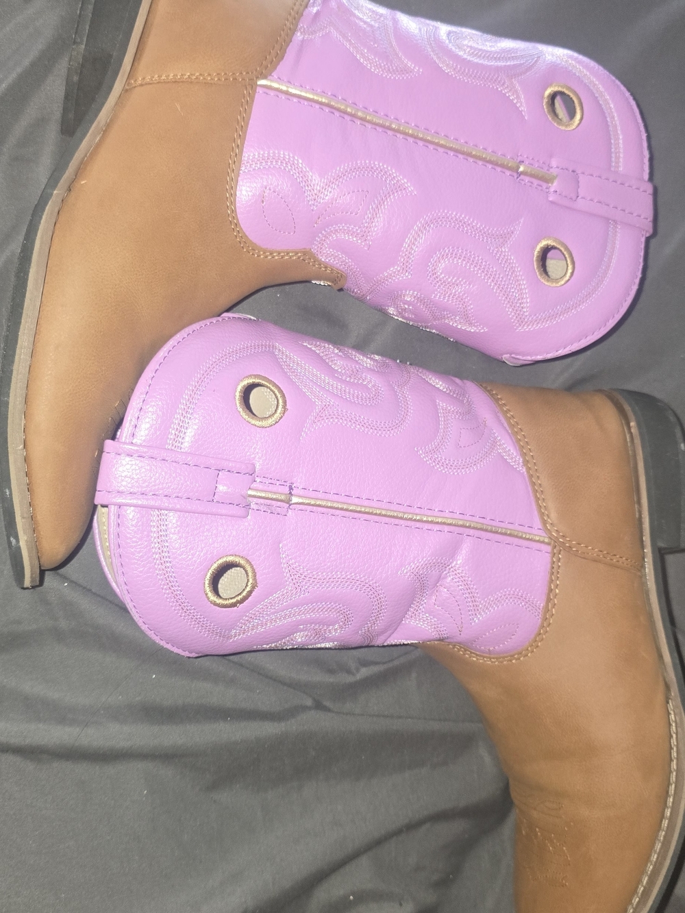 Pink & Tan Western Cowboy Boots Size 5 - Picture 4 of 5
